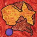 Homeland Security Blanket (fabric, paper, paint)
